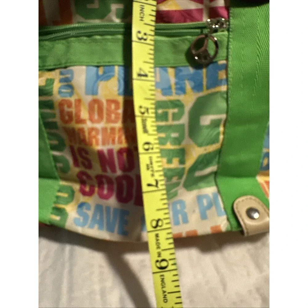 Save Our Planet Global Warming Purse‎ Bag Peace Zipper Drink Pockets